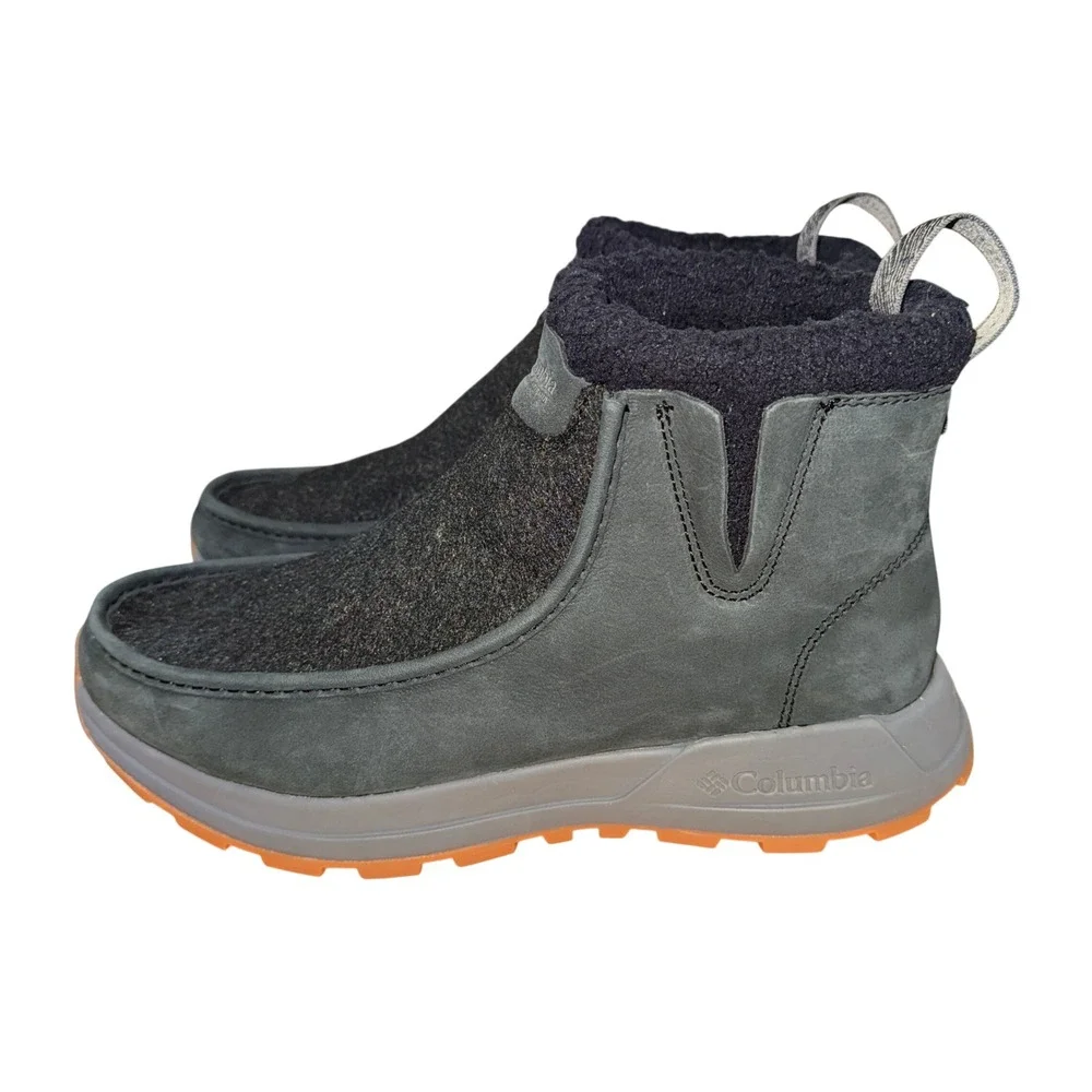 NEW Columbia Landroamer Boots Womens 9 Ankle Black Suede Faux Shearling Lined